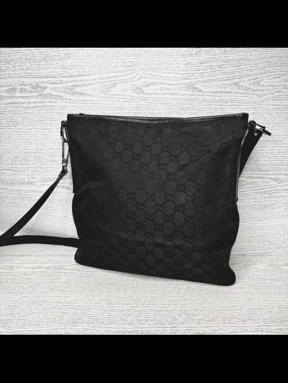 Gucci Black Monogram Crossbody Bag